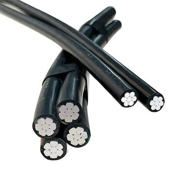 Низкое напряжение 0,6/1kv XLPE/PVC Изолированный воздушный пучок Спецификация Многоядерный проволочный воздушный кабель ABC